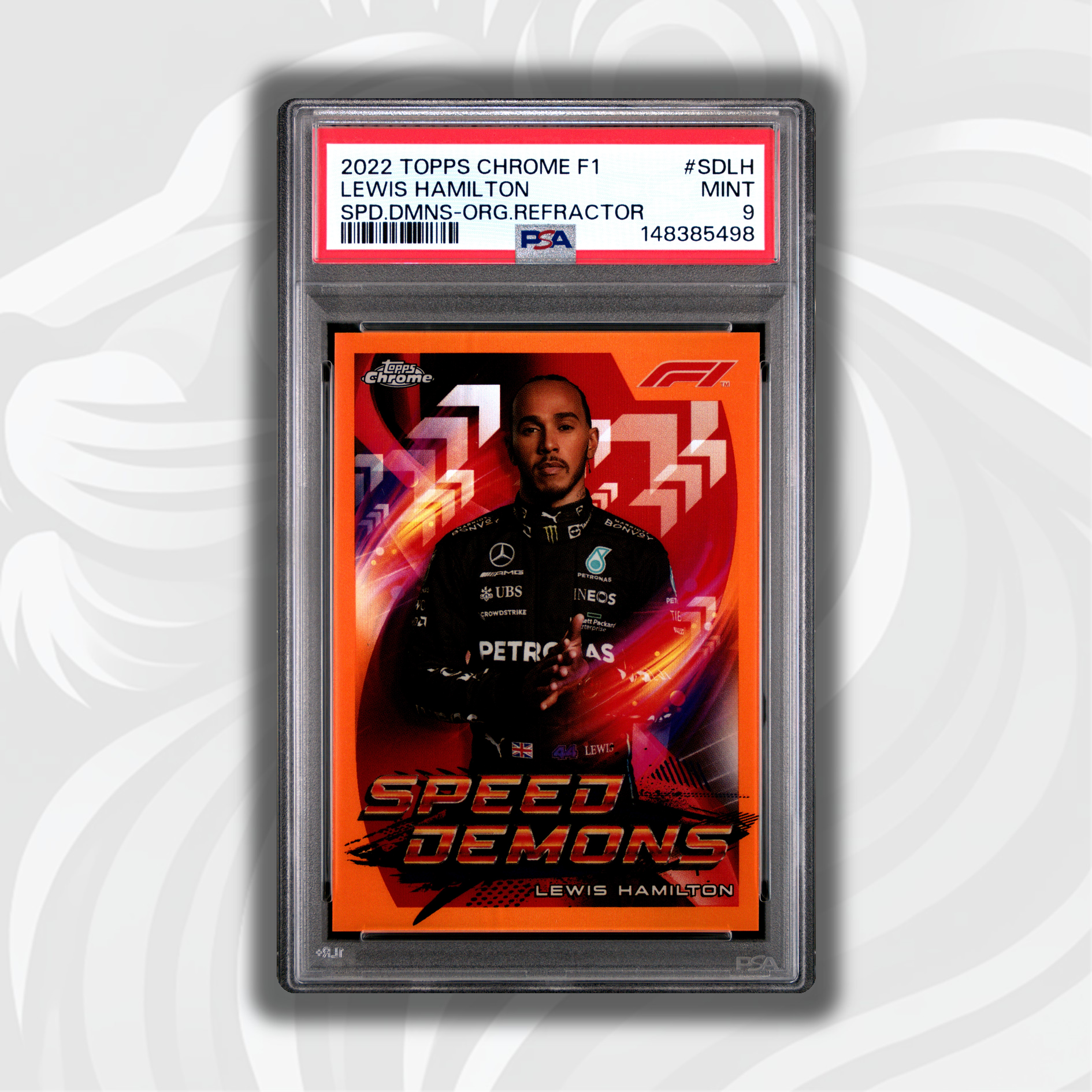 DESMOデズモイーグルランブレッタベスパモッズLUCASセントクリストファー PSA 9 - 21/25 Lewis Hamilton Speed Demons Orange Refractor 2022