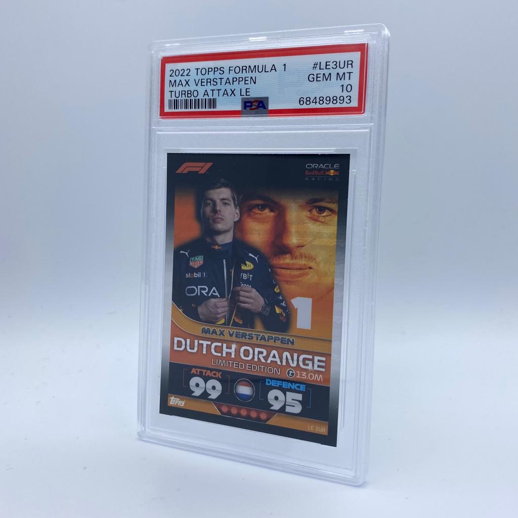 topps turbo attax 2022 rare cards PSA 10 - Max Verstappen - Dutch Orange #LE3UR