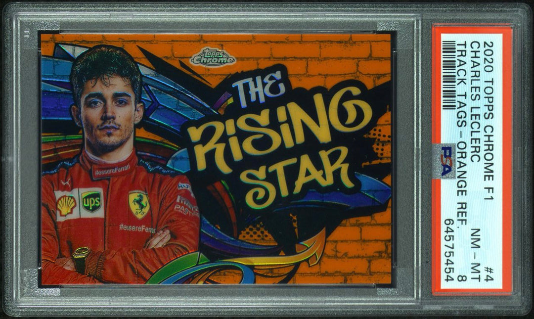 PSA 8 - 05/25 Charles Leclerc - Orange Refractor - 2022 Topps Chrome F1