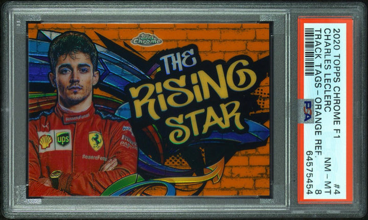 PSA 8 - 05/25 Charles Leclerc - Orange Refractor - 2022 Topps Chrome F1