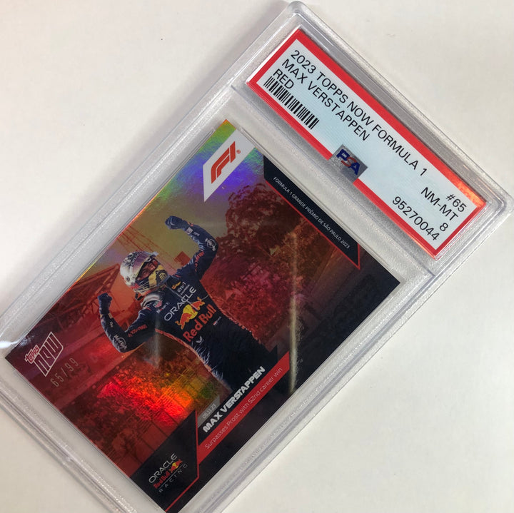 PSA 8 - 92/99 - Max Verstappen #65 - Red - 2023 Topps Now F1