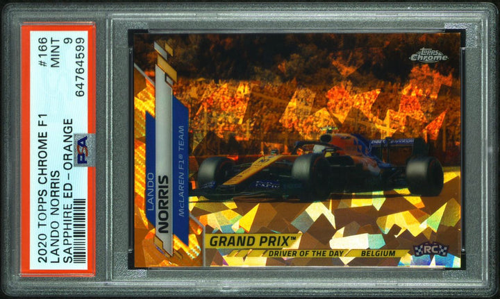 PSA 9 - 01/25 - RC - Lando Norris #166 - Orange - 2020 Topps Chrome F1 - Rookie Card