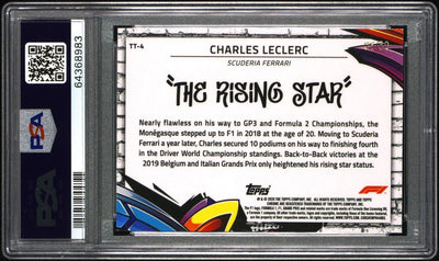 PSA 9 - 25/50 - Charles Leclerc #4 - Track Tags - Gold - 2020 Topps Chrome F1