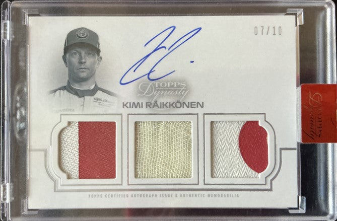 07/10 - Kimi Raikkonen #TRA-KR - Triple Relic Autograph Card - 2020 Topps Dynasty F1