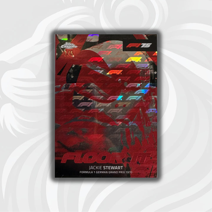Jackie Stewart Floor It 1/5 - 2022 Topps Chrome F1 75 - Red Refractor - Front