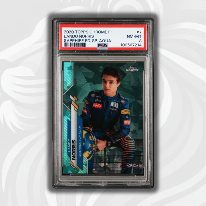 PSA 8 - 24/99 兰多·诺里斯 #7 - 2020 Topps Chrome F1 - 宝石版 - 蓝绿色