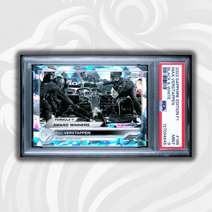 10/15 - Max Verstappen #196 - Sapphire Edition - Black & White - 2022 Topps Chrome