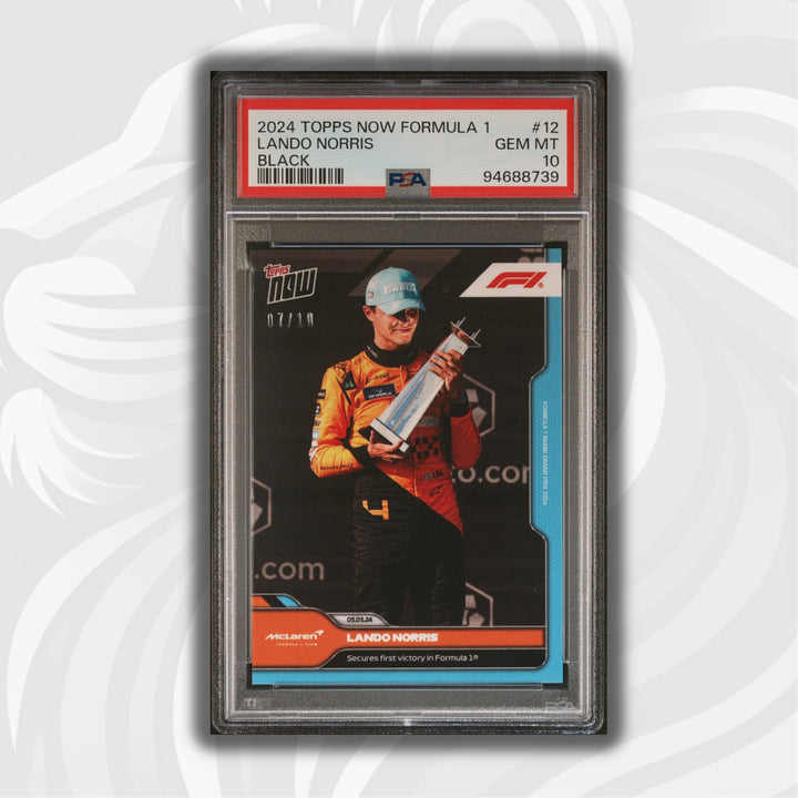 PSA 10 - 07/10 Lando Norris #12 - Black - First Victory - 2024 Topps Now