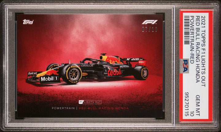 PSA 10 - 07/10 Red Bull - Powertrain -  Red - 2021 Topps Lights Out F1