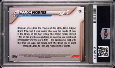 PSA 10 - RC - Lando Norris #166 - 2020 Topps Chrome F1 - Rookie Card