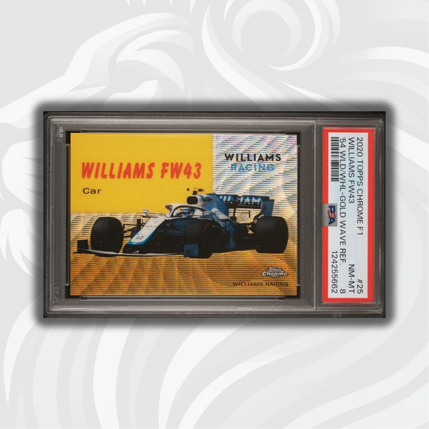 PSA 8 - /50 Williams FW43 #25 - 54WLD/WHL - 2020 Topps Chrome F1 - Gold Wave Refractor