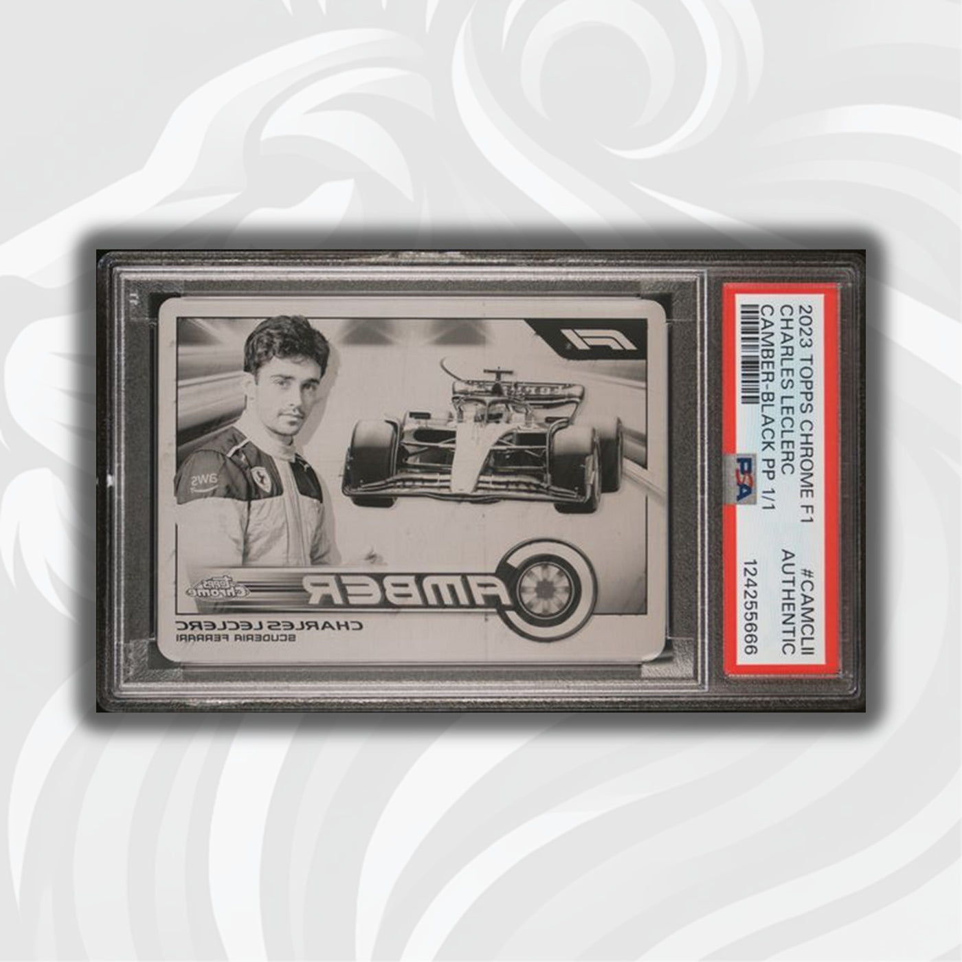 1/1 Black Printing Plate - Charles Leclerc #CAMCLII  - Camber - 2023 Topps Chrome F1