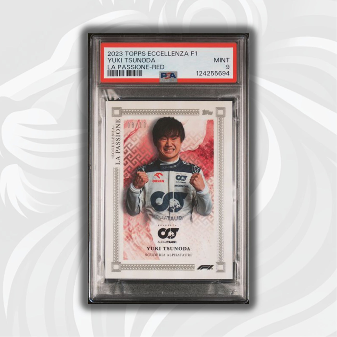 PSA 9 - 08/10 Yuki Tsunoda - La Passione - 2023 Topps Eccellenza F1 - Red
