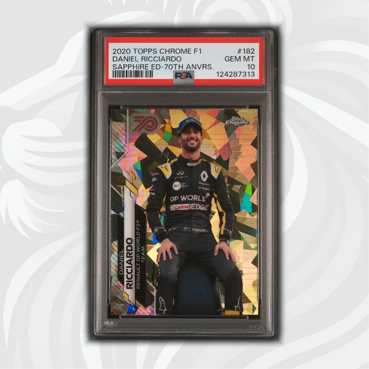 PSA 10 - 39/70 Daniel Ricciardo #182 - Sapphire Edition - 2020 Topps Chrome F1 - 70th Anniversary