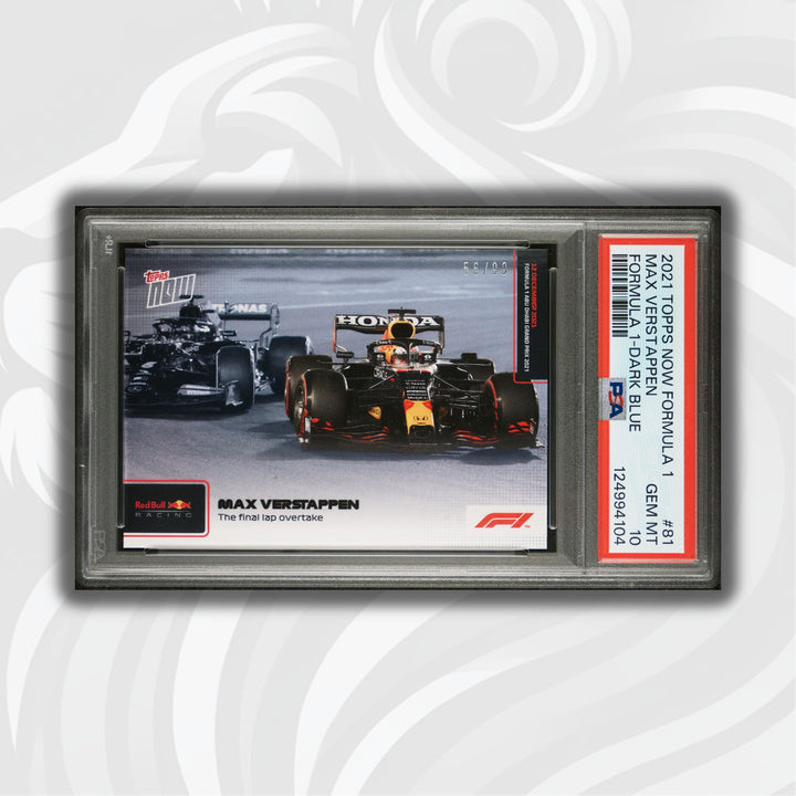 PSA 10 - 56/99 Max Verstappen #81 - Dark Blue - The Final Lap Overtake