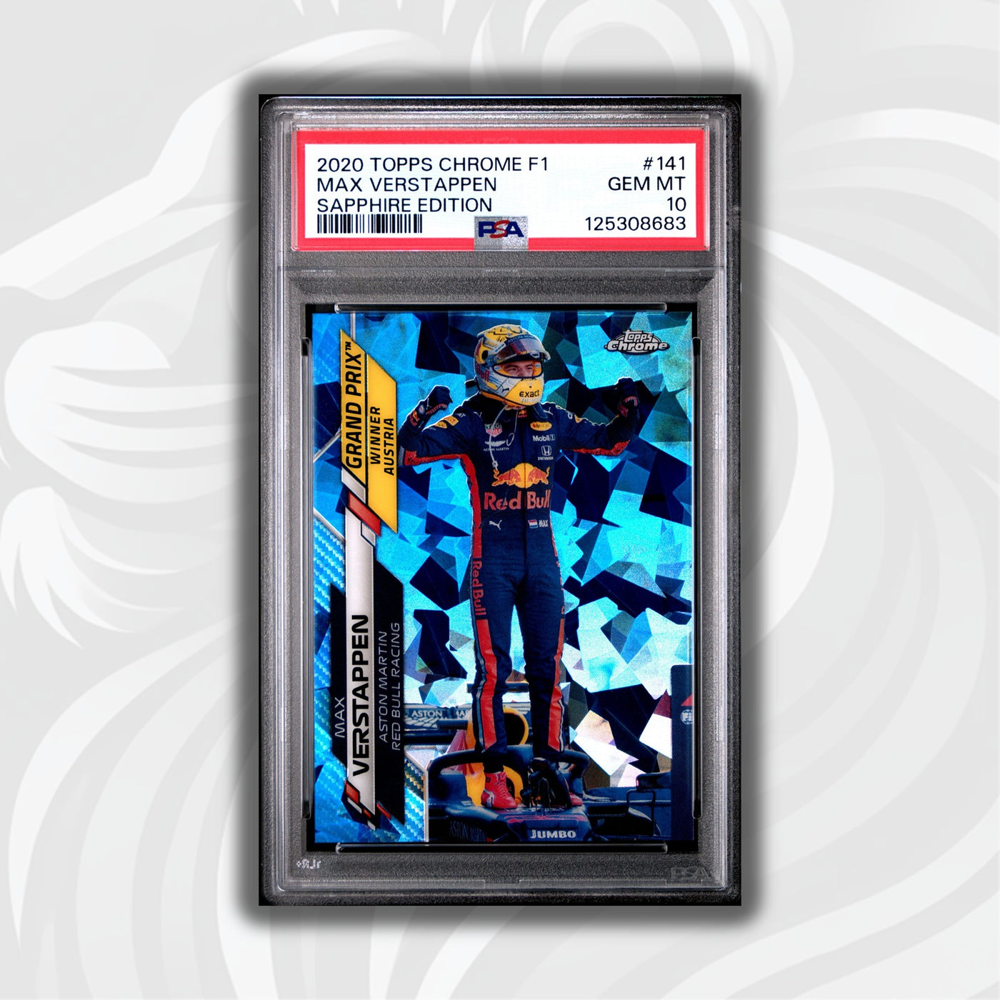 PSA 10 - Max Verstappen #141 - 2020 Topps Chrome F1 Sapphire Edition - Grand Prix Winner Austrian