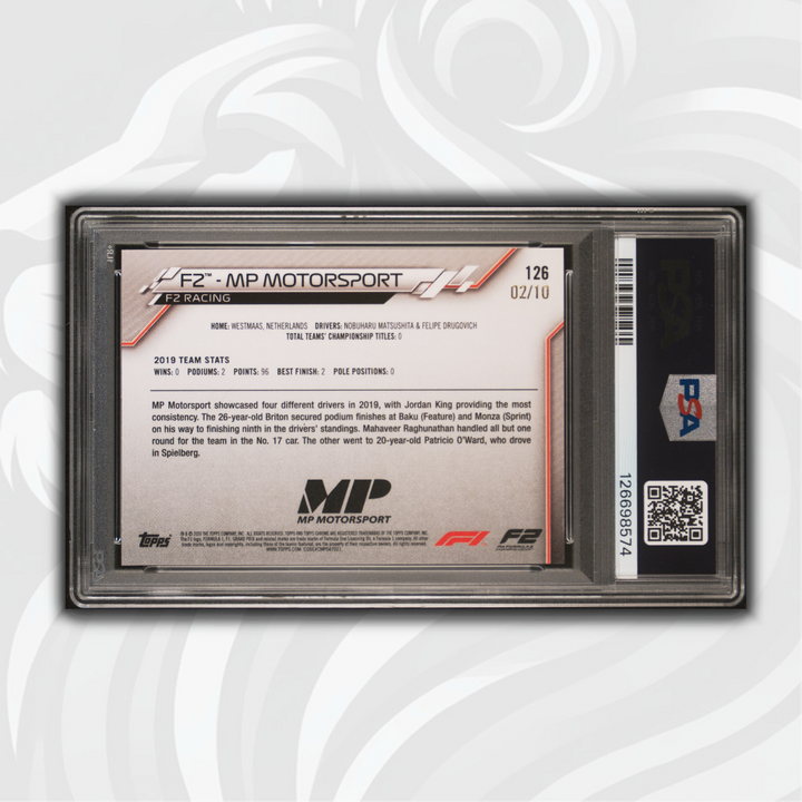 PSA 7 - 02/10 MP Motorsport #126 - Sapphire Edition Purple - 2020 Topps Chrome F1