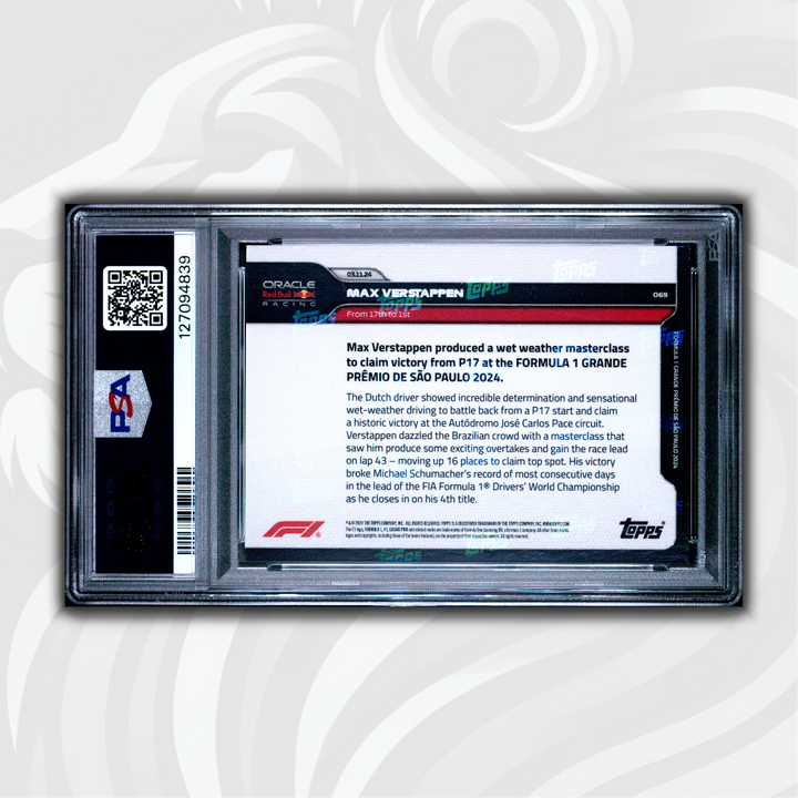 PSA 9 - 18/50 Max Verstappen #BRRW-1 - Bounce Rock Race Roll - 2022 Topps Formula 1 -Gold