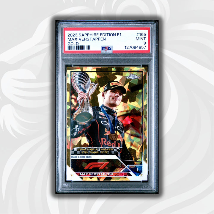 PSA 9 - 36/50 Gold - Max Verstappen #165 - 2023 Topps Chrome Sapphire