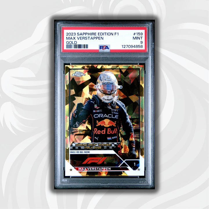 PSA 9 - 20/50 Gold - Max Verstappen #159 - 2023 Topps Chrome Sapphire