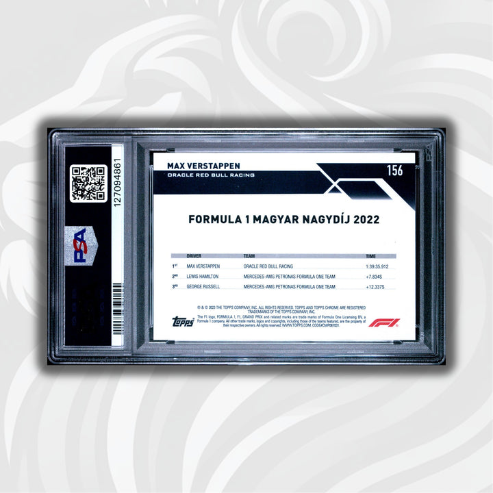 PSA 9 - 05/10 Purple - Max Verstappen #156 - 2023 Topps Chrome Sapphire