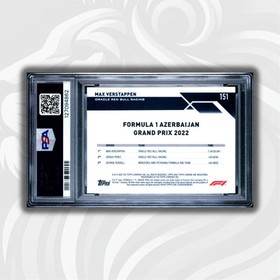 PSA 8 - 01/10 Purple - Max Verstappen #151 - 2023 Topps Chrome Sapphire