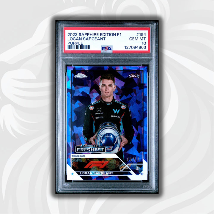 PSA 10 - 03/10 Purple - Logan Sargeant #194 - 2023 Topps Chrome Sapphire
