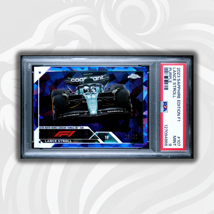 PSA 9 - 3/10 Purple - Lance Stroll #107 - 2023 Topps Chrome Sapphire