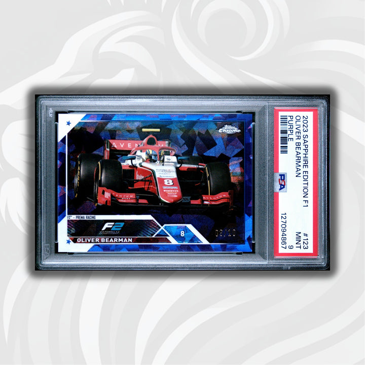 PSA 9 - 09/10 Purple - Oliver Bearman #123 - 2023 Topps Chrome Sapphire