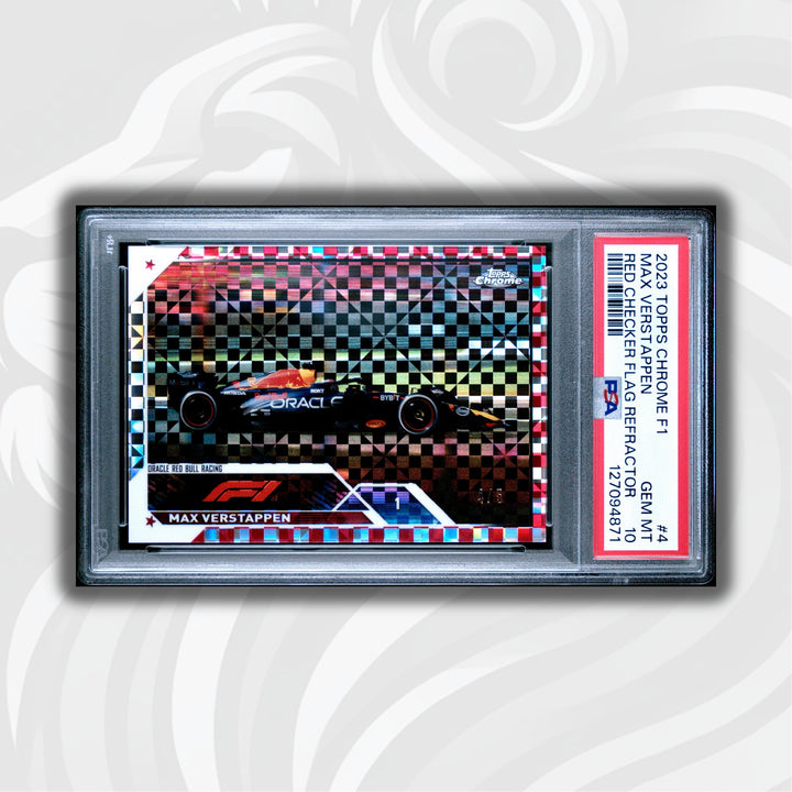 PSA 10 - 4/5 Red Checkered - Max Verstappen #4 - 2023 Topps Chrome