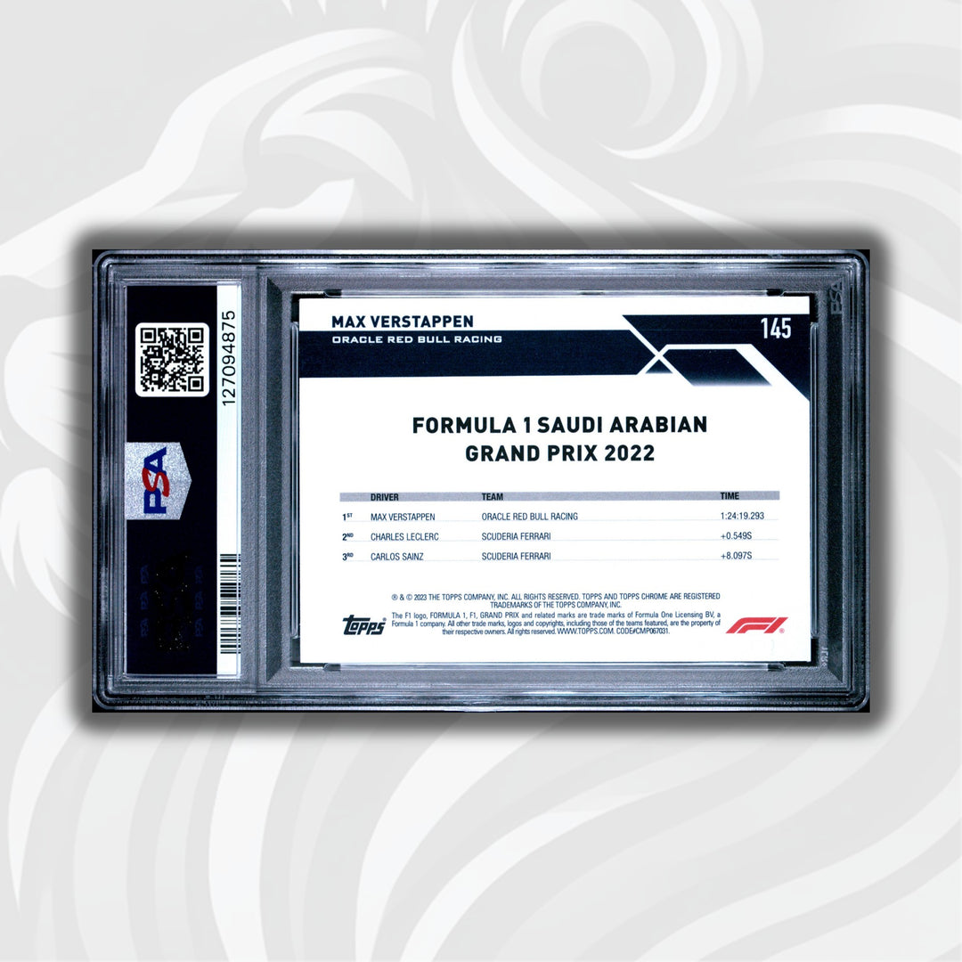 PSA 9 - 04/25 Orange - Max Verstappen #145 - 2023 Topps Chrome Sapphire