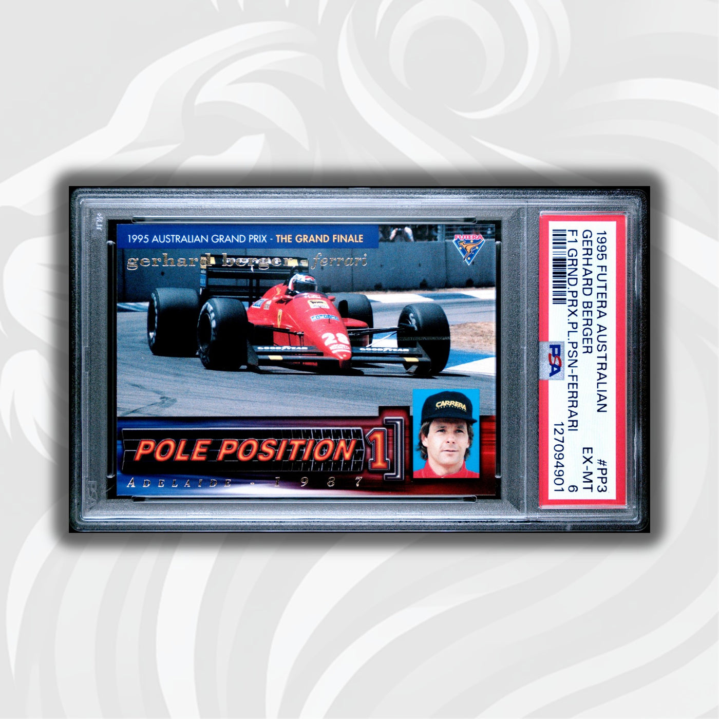 PSA 6 - 0426/3000 - Gerhard Berger #PP3 - Pole Position - 1995 Futera - FERRARI
