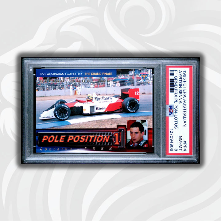 PSA 8 - 0462/3000 - Ayrton Senna #PP4 - Pole Position - 1995 Futera - LOTUS