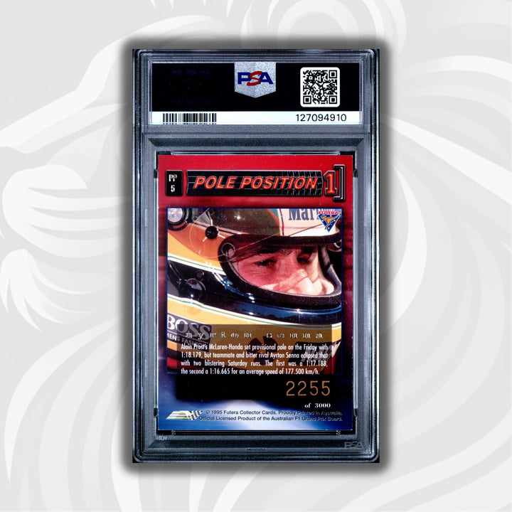 PSA 6 - 2255/3000 - Ayrton Senna #PP5 - Pole Position - 1995 Futera - LOTUS