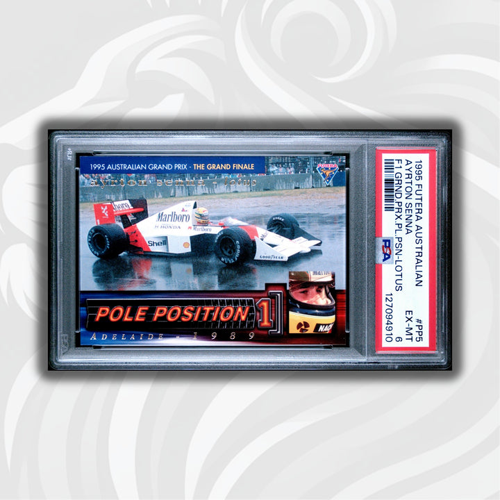 PSA 6 - 2255/3000 - Ayrton Senna #PP5 - Pole Position - 1995 Futera - LOTUS