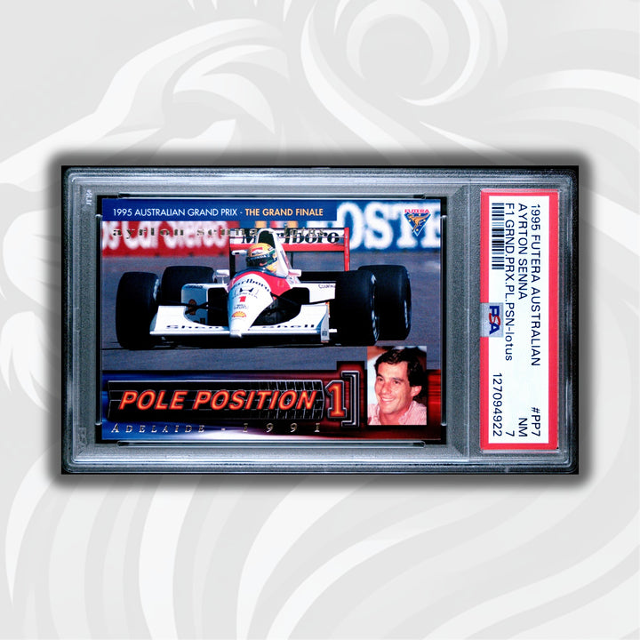 PSA 7 - 2671/3000 - Ayrton Senna #PP7 - Pole Position - 1995 Futera - LOTUS