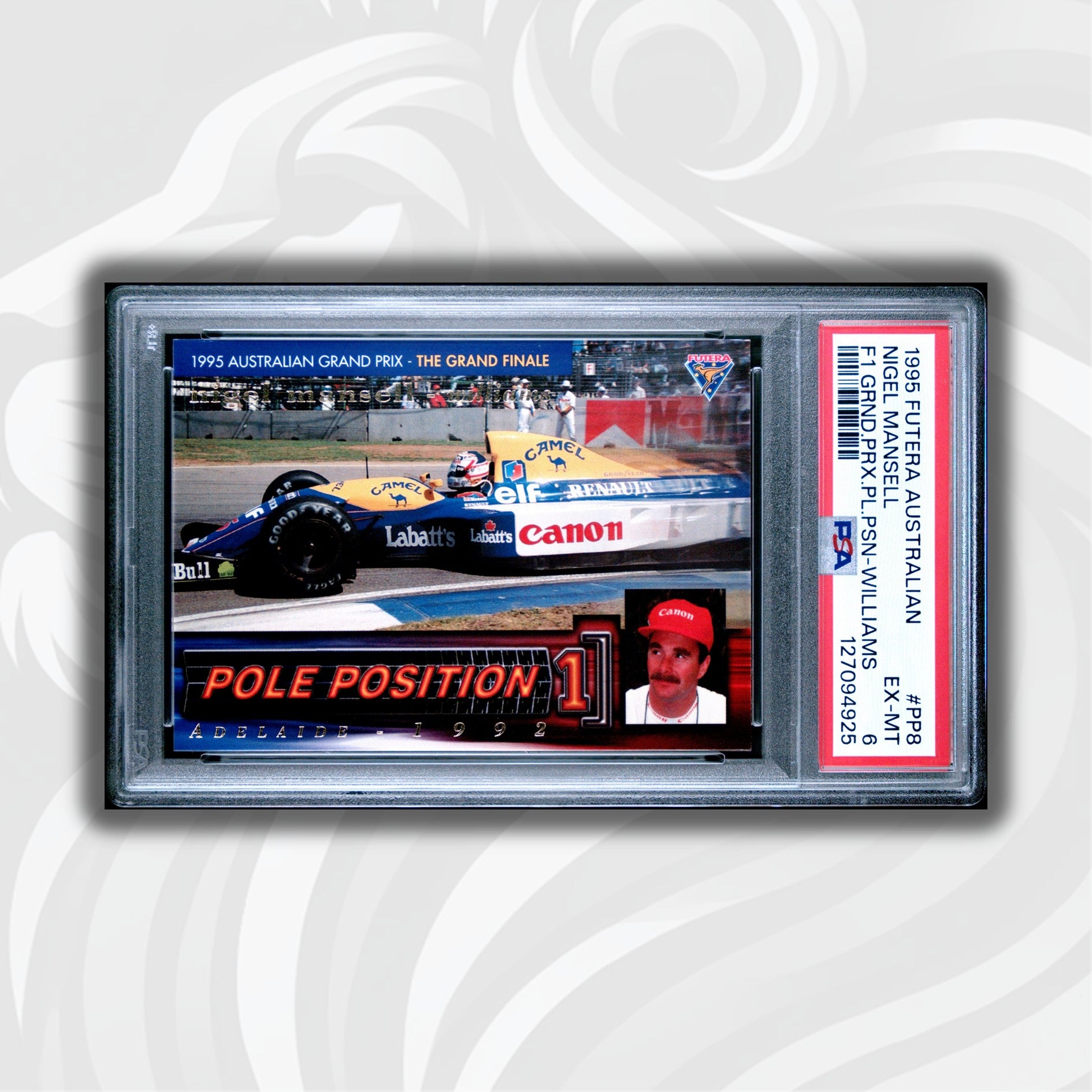 PSA 6 - 0422/3000 - Nigel Mansell #PP8 - Pole Position - 1995 Futera ...