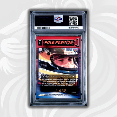 PSA 7 - 1488/3000 - Ayrton Senna #PP5 - Pole Position - 1995 Futera - MCLAREN REPRINT