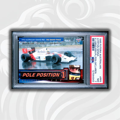 PSA 7 - 1488/3000 - Ayrton Senna #PP5 - Pole Position - 1995 Futera - MCLAREN REPRINT