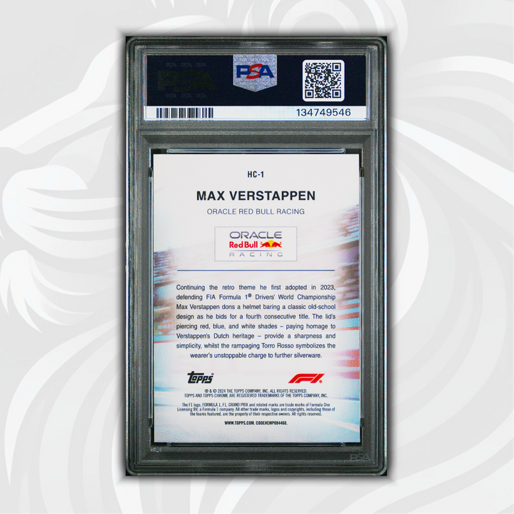 PSA 8 - 30/50 Max Verstappen #HC-1 - Helmet Collection Gold - 2024 Topps Chrome F1