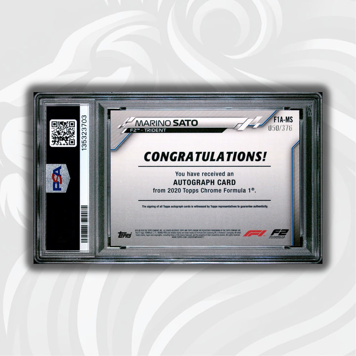 PSA 7 - 050/376 Marino Sato #MS - Autograph - 2020 Topps Chrome F1