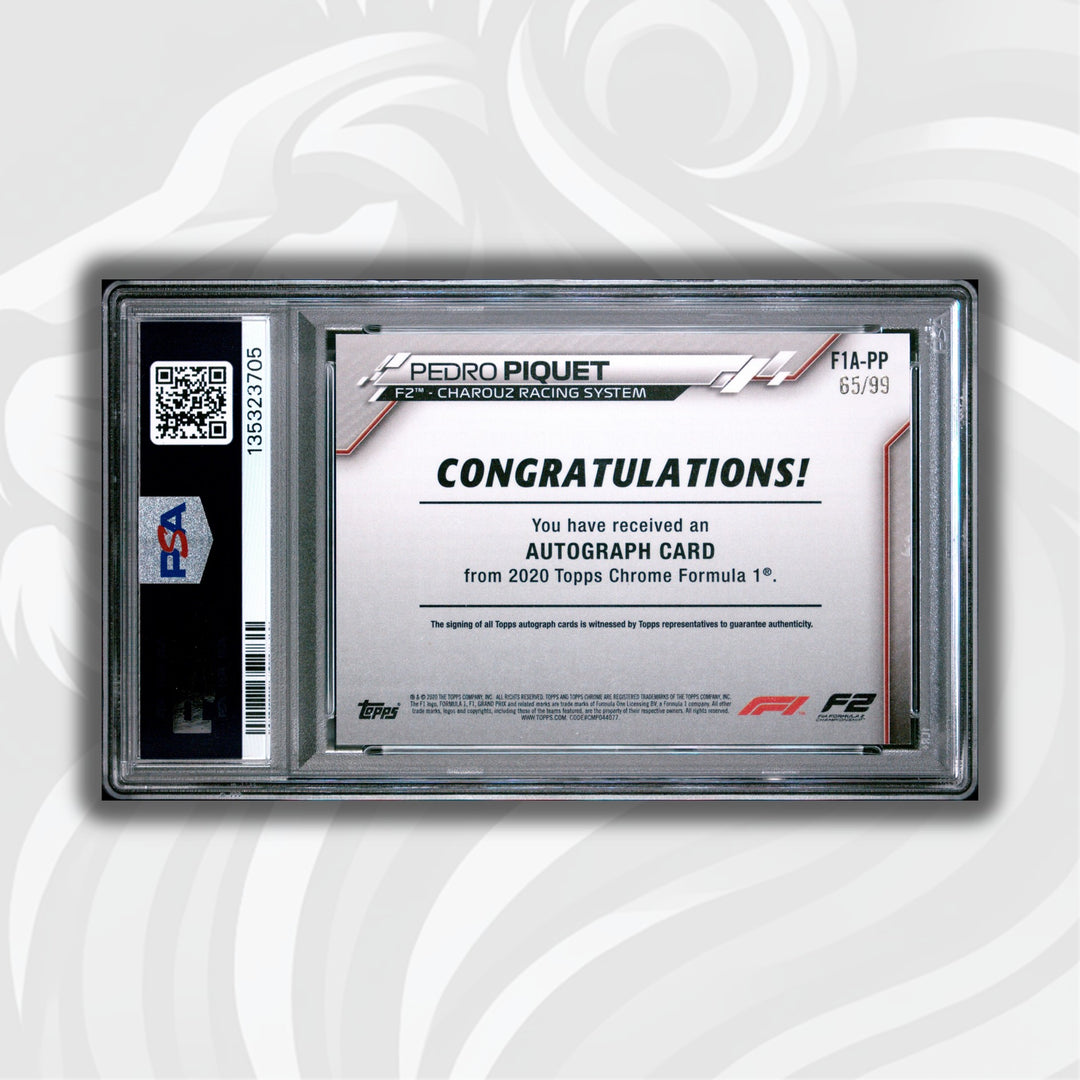 PSA 7 - 65/99 Pedro Piquet #PP - Green Refractor Autograph - 2020 Topps Chrome F1