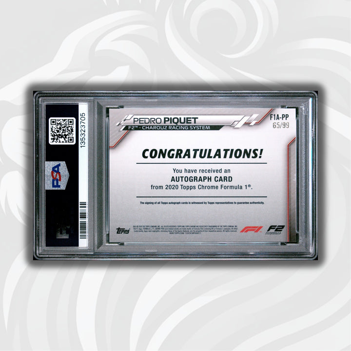 PSA 7 - 65/99 Pedro Piquet #PP - Green Refractor Autograph - 2020 Topps Chrome F1