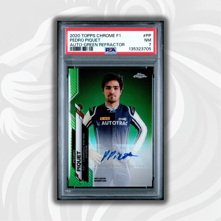 PSA 7 - 65/99 Pedro Piquet #PP - Green Refractor Autograph - 2020 Topps Chrome F1