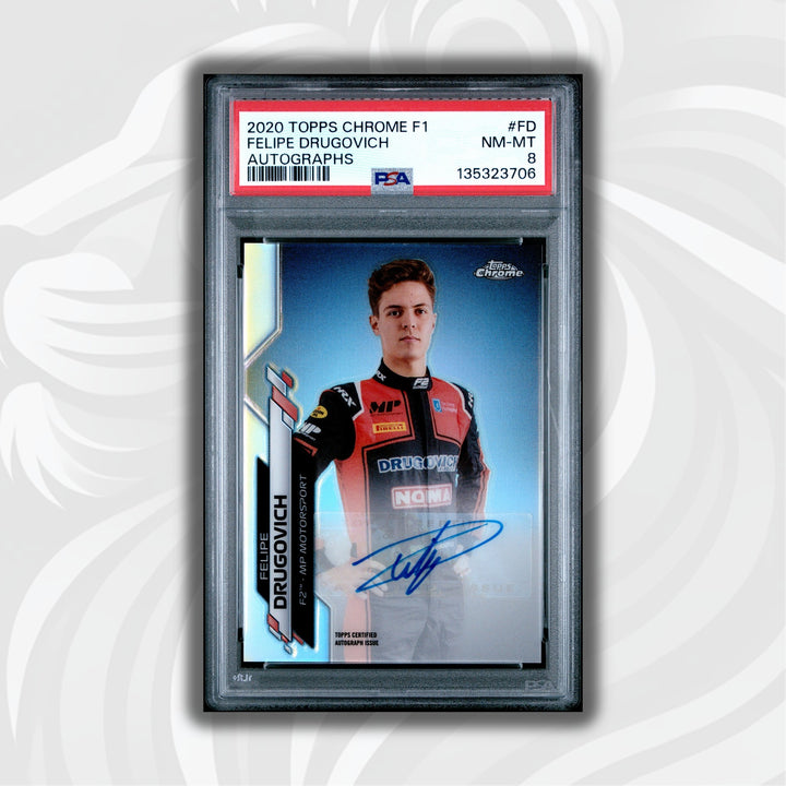 PSA 8 - 134/368 Felipe Drugovich #FD - Autograph - 2020 Topps Chrome F1
