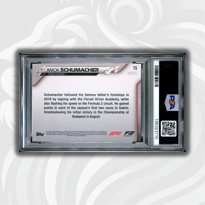 PSA 7 - 10/25 Mick Schumacher #75 - Orange Wave Refractor - 2020 Topps Chrome F1