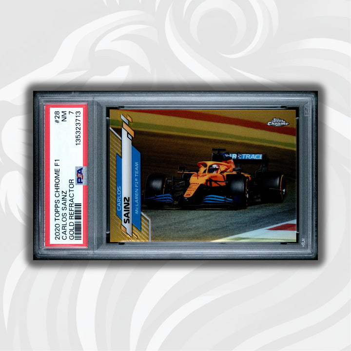 PSA 7 - 07/50 Carlos Sainz #28 - Gold Refractor - 2020 Topps Chrome F1