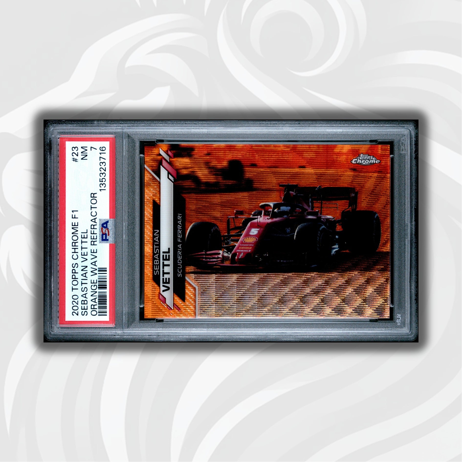 2020 Topps Chrome F1 Sebastian Vettel Orange Wave Refractor 18/25