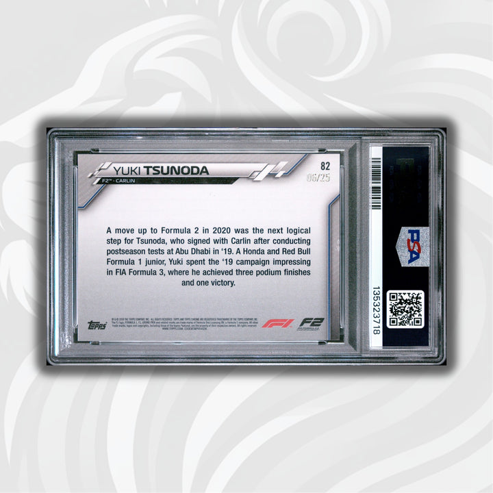 PSA 8 - 06/25 Yuki Tsunoda #82 - Orange Wave Refractor - 2020 Topps Chrome F1