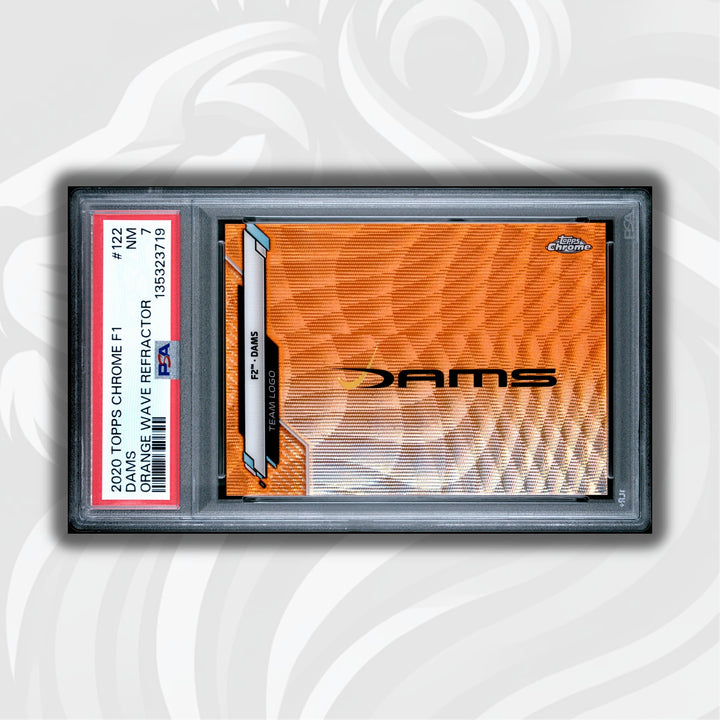 PSA 7 - 21/25 DAMS #122 - F2 Racing - Orange Wave Refractor - 2020 Topps Chrome F1